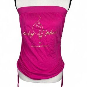 Y2K Baby Phat Pink Tube Top w/ Drawstring Sides